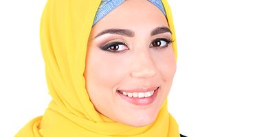 Smiling woman wearing hijab